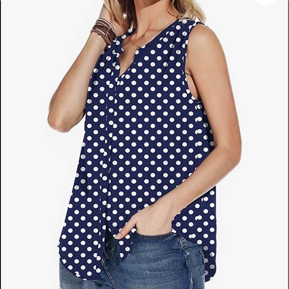 QIXING Women's Casual Sleeveless V Neck Tops Loose Blouse Tops Tee T-Shirt